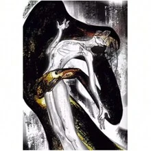 抽象黑金线条美学艺术海报印刷品 3 件套现代墙面艺术帆布画客厅家居装饰无框架 - 彩色 - 查看 4