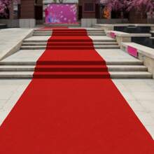 Rainaut alfombra de pasillo roja de 3 pies x 33 pies, alfombra de pasillo para fiestas, pasillos y salas - Rojo - Ver 1