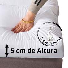 Pillow Top Protetor Para Colchão Cama Casal Box Conjugado Toque de pluma Super Macio Varias Cores - Branco - Visão 4