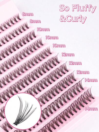 200 długich rzęs 30P, segmentowane rzęsy, mix, długość 8-14 mm, kręcone rzęsy, łatwy makijaż, duże oczy, sekretne rzęsy, kępki rzęs, kępki rzęs, pojedyncze rzęsy, sztuczne rzęsy