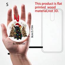 Targhetta rotonda in materiale acrilico, grafica stampata su entrambi i lati, con gatto nero e albero, utilizzabile come decorazione, ornamento per auto, albero, casa decor, decorazione per la stanza, decorazione da parete - Multicolore - Visualizzare 8