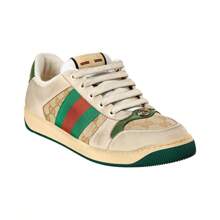 Gucci Screener GG  Canvas & Suede Sneaker - White - View 1