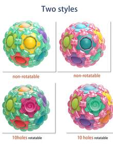 Bola de puzzle luminiscente mágica de arcoíris, rompecabezas de bola de inquietud, juguete colorido, para niños, niñas, adolescentes y adultos, juegos de puzzle que brillan en la oscuridad, bola de puzzle de cambio de color, regalo de Navidad y cumpleaños - Multicolor - Ver 3