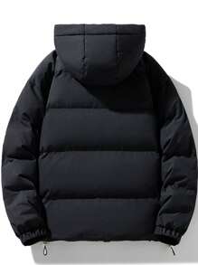 1pc Thick And Warm Jacket, Suitable For Outdoor And Urban Commuting In The Cold Winter, Warm And Fashionable For Daily Wear - Black - View 2