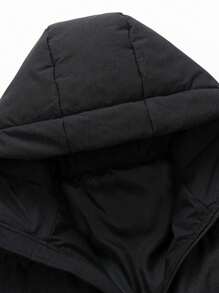1pc Thick And Warm Jacket, Suitable For Outdoor And Urban Commuting In The Cold Winter, Warm And Fashionable For Daily Wear - Black - View 3
