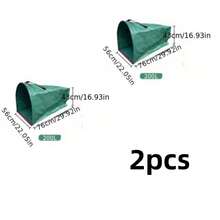 1 件可重复使用的花园落叶袋、庭院垃圾袋、花园落叶收集和草坪杂物袋、PP 材料 - 半圆形园艺袋、轻质户外垃圾和杂物收集器,用于草坪车、树叶和树枝处理,配有手套 - 彩色 - 查看 18