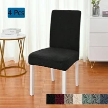 Pokrowce na krzesła do jadalni Zestaw 4 pokrowców na krzesła Pokrowce na krzesła do jadalni Elastyczne pokrowce na krzesła kuchenne Parsons, beżowe, XL Pokrowce na krzesła do jadalni Elastyczne pokrowce na krzesła z wysokim oparciem z żakardu do salonu Kuchnia Możliwość prania w pralce