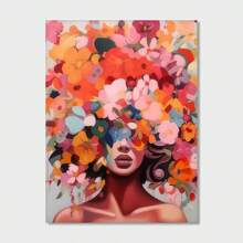 1 Stück ungerahmtes Leinwand Poster, Blumen und Frauenporträts, Leinwand Wandkunst, Wandkunstgeschenke für Schlafzimmer, Büros, Wohnzimmer, Cafés, Bars, Wanddekoration, Heim- und Wohnheimdekor