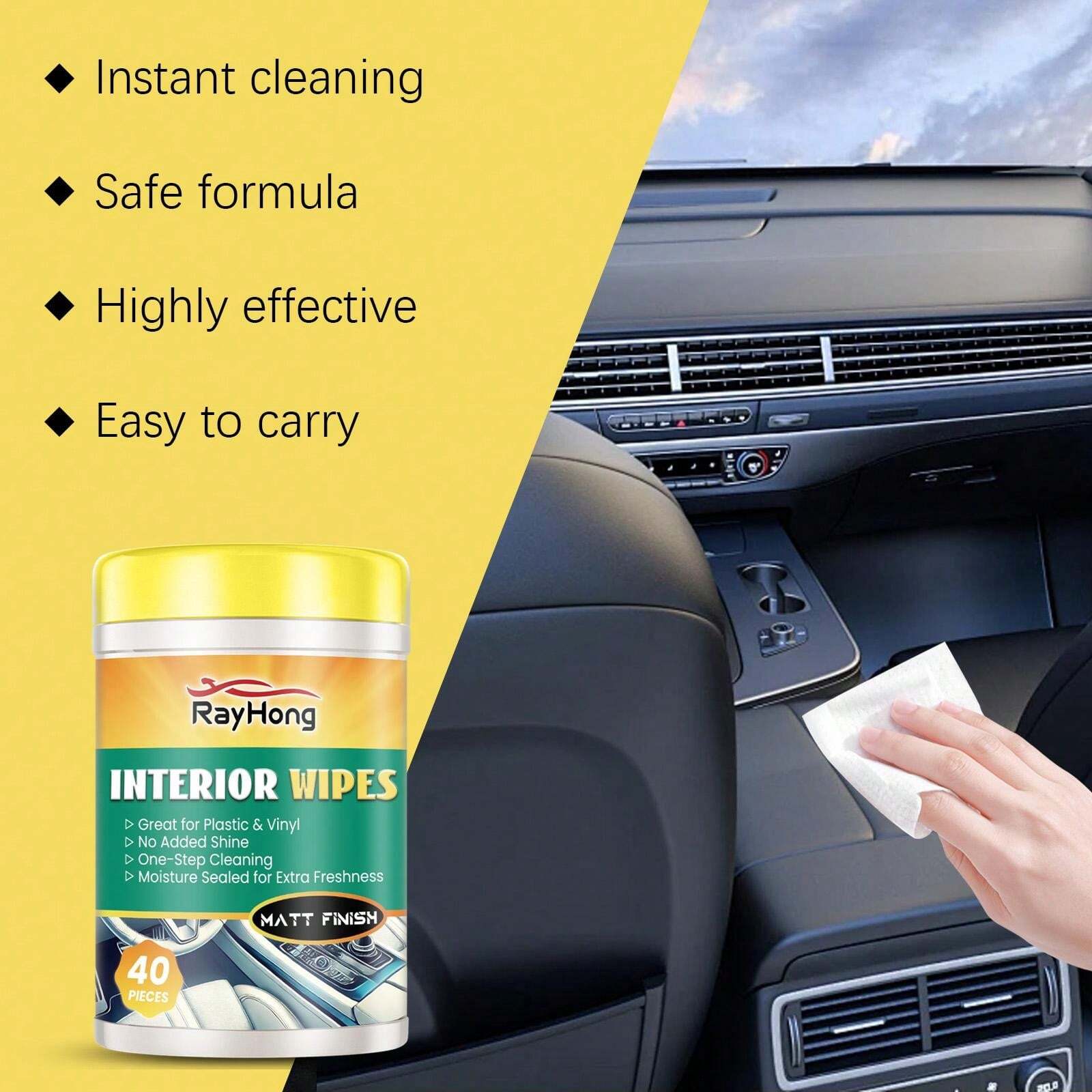 Car Interior Cleaning Wet Wipes Effectively Removes Stains, Cleans