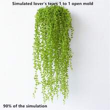 1 szt. Sztuczna roślina ścienna, sztuczny bluszcz zielony, plastikowa roślina, prawdziwa roślina 1:1 formowana z niezwykle wysoką wiernością, odpowiednia do dekoracji ścian domu - Zielony - Zobacz 2