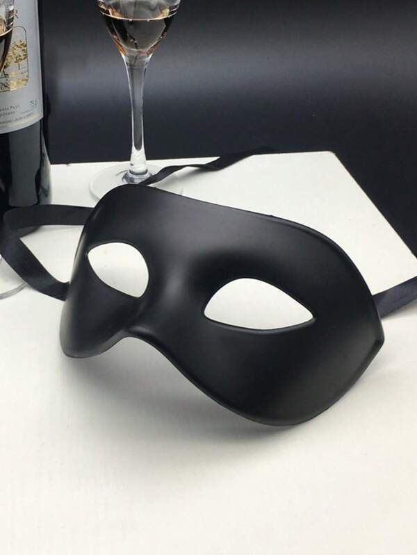 1pc Black Half Face Adult Thickened Eye Mask Suitable For Masquerade Party