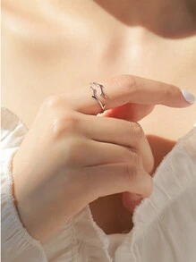 1pc Minimalist Antler & Branch Adjustable Ring