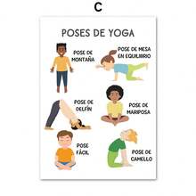 1pc Giáo dục trẻ em Tây Ban Nha Cảm xúc Yoga Thời tiết Áp phích nhà trẻ Bắc Âu Nghệ thuật treo tường In Tranh vải Tranh trang trí phòng trẻ em Không có khung - Nhiều màu - Xem 10