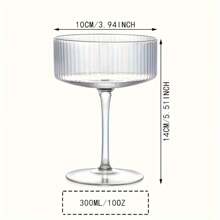 4pcs 10oz Vintage Martini Glasses, Unique Glasses, Classic Cups, Barware Set For Champagne And Gifts - Transparent - View 3