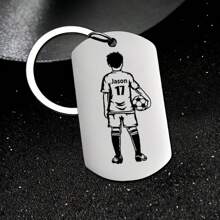 1 szt. spersonalizowany brelok piłkarski z imieniem gracza i numerem koszulki dla chłopców, grawerowany, trwały, nierdzewny, kolorowy, słodki, uroczy, zabawny, kawaii, Y2K, stylowy, unisex, swobodny, niestandardowy, spersonalizowany, wyjątkowy, spersonalizowany, idealny prezent dla niego, idealny prezent dla niej, dla niej, chłopaka, dziewczyny, rodziny, przyjaciół, dzieci, na rocznice, na walentynki, na dzień matki, na urodziny, na dzień dziecka, na dzień ojca, na ukończenie szkoły, na wesela, na parapetówkę