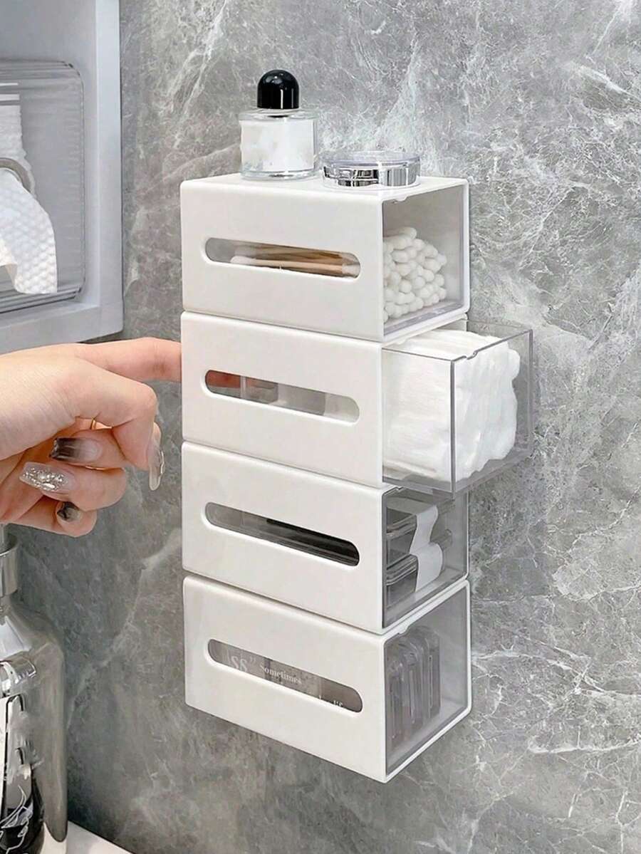 1 件壁挂式双面塑料收纳盒装饰秋季装饰节日装饰房间装饰家居装饰秋季装饰卧室装饰 - 白色 - 查看 1