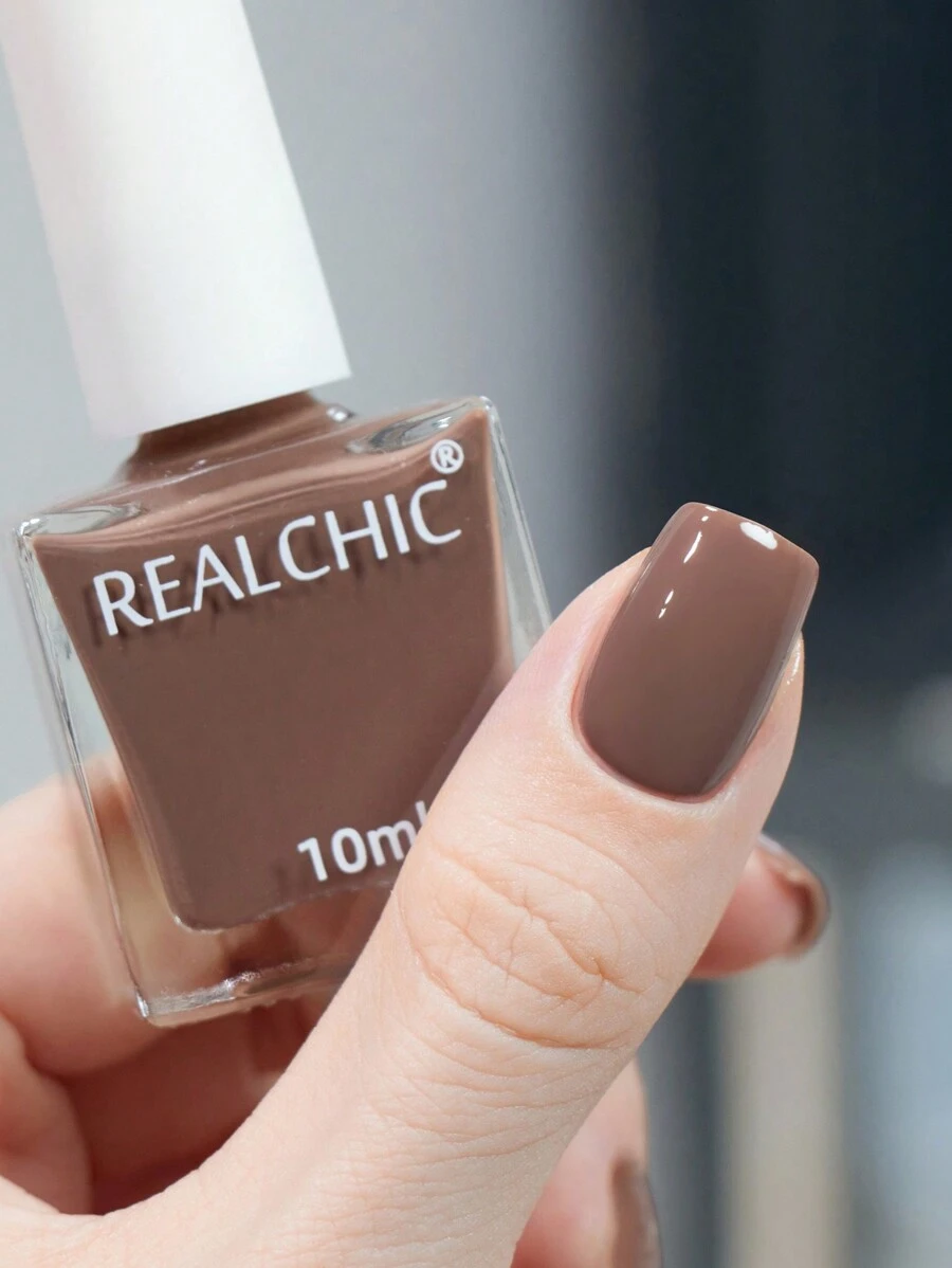 REALCHIC 10毫升/瓶,2025新款裸色指甲油,水性,快干,持久,可撕拉,秋冬色系,女士美甲,节日礼物 - 棕色 - 查看 1