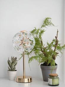 Tiworld 1 Pc K9 Crystal Lamp Shade, Decorative Table Lamp, Mainly In Gold Tone, 3-Color Adjustable Lighting (Light Source Included), Suitable For Home Bedroom, Living Room, Dining Room, Study Room And More