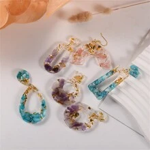 1pc Asymmetric Ellipse C Shape & Water Drop Silicone Mold, DIY Jewelry Pendant Earring Keychain Decoration Accessories