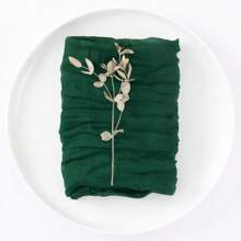 12 件/套 涤纶方形巴厘岛纱布餐巾，50*50 厘米/20*20 英寸，纯色，酒店抹布，婚礼派对乡村餐桌装饰，晚宴垫，厨房毛巾，美食摄影背景 - 墨綠色 - 查看 6