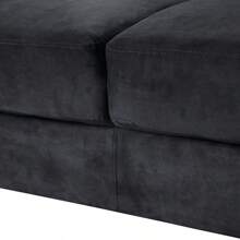 Couch Comfortable Sectional Couches Set 1+2+3 - 黑色+絨+記憶棉+6座如圖 - 查看 9