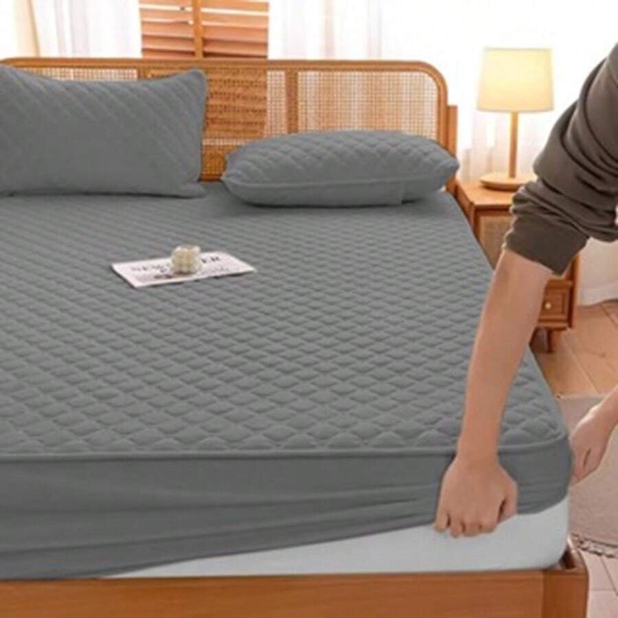 Waterproof Quilted Mattress Protector Various Sizes - 淺灰色 - 查看 1