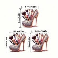 1/2/3 Sparkly High Heels Makeup Tool Design Decals, Suitable For Men, Washable Decals, Suitable For T-Shirts, Jeans, Jackets, Backpacks, Clothing, Hats, Sparkly Fashion Accessories Decoration