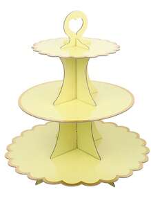 1pc 3-Tier Disposable Cake/Dessert Stand For Afternoon Tea, Wedding, Party, Birthday Celebration