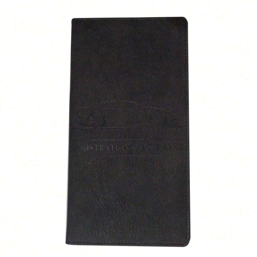 Long PU Leather Car Registration & Insurance Document Holder, For