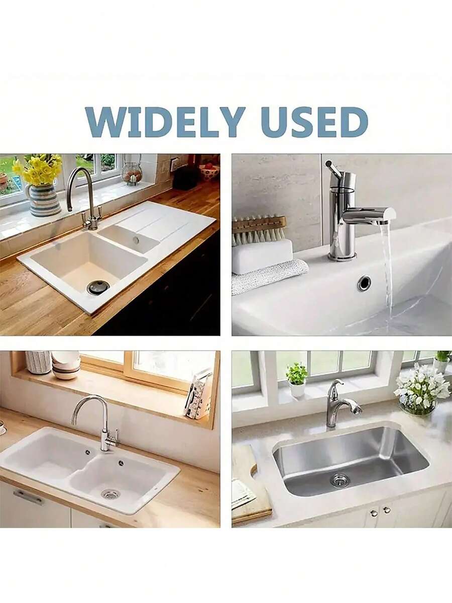 10pcs Premium Plastic Double Ring Sink Hole Overflow Covers, Bathroom