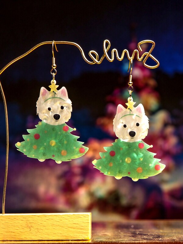 Orecchini dichiarativi natalizi, orecchini divertenti e carini in acrilico a forma di orecchie di gatto, regalo natalizio per lei, migliore amica, ragazza