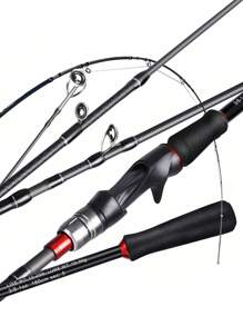 SOUGAYILANG Caña de pescar de 1,8 M de potencia M de carbono, caña de pesca plegable de 5 secciones para viaje, equipo de pesca