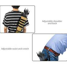 1 对射箭装备比赛单肩腰包圆筒多用途战术箭袋箭袋，户外射箭套装 - 卡其色 - 查看 2