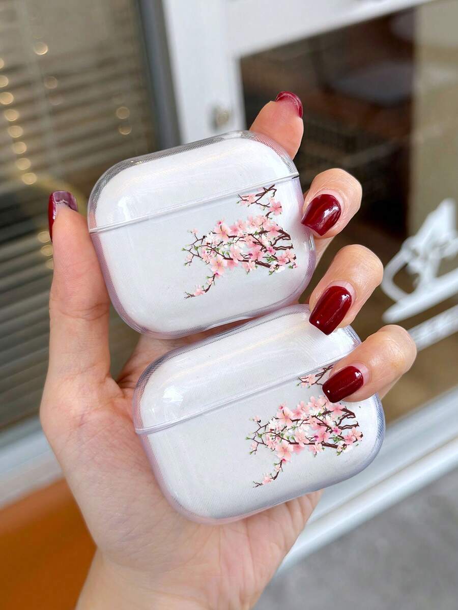 1 Ốp tai nghe trong suốt họa tiết hoa anh đào nữ tính tương thích với Airpods 1/2, AirPods Pro, AirPods 3, AirPods Pro (Thế hệ thứ 2) - Nhiều màu - Xem 1
