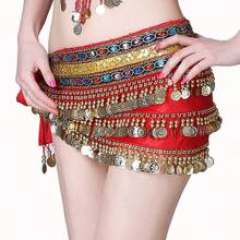 Outfits Belly Dance Glitter Sequins Tassel Skirts, Fashionable Dancing Waist Belt Skirts For Bellydance