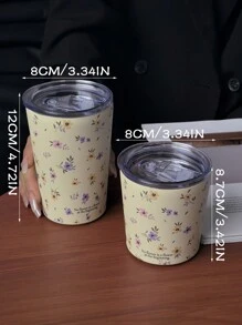 1 chiếc cốc cà phê bằng thép không gỉ hai lớp họa tiết hoa tím 350ML/11,8OZ hoặc 280ML/9,47OZ, cốc, bình chân không, cốc du lịch & dã ngoại, cốc đáy phẳng, cốc trên ô tô, dùng cho mọi mùa, bình đựng nước quà tặng lễ hội khi trở lại trường - Nhiều màu - Xem 2