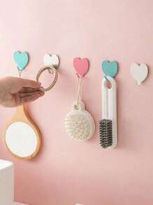 Móc treo tường hình trái tim, Móc treo không đục lỗ màu hồng dùng để trang trí nhà cửa, Quà tặng ngày lễ tình nhân, Móc treo chìa khóa tự dính, Nhà cửa, Trang trí, Kệ treo tường, Đồ dùng nhà bếp, Phụ kiện nhà bếp cho gia đình - Nhiều màu - Xem 3