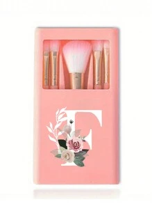 Bộ cọ trang điểm cầm tay có gương, in hình hoa chữ cái A-Z, bộ cọ trang điểm lông mềm, cọ trang điểm du lịch có hộp gương, bút trang điểm mini đa chức năng, cọ đánh nền, cọ đánh phấn mắt, dụng cụ làm đẹp cho người mới bắt đầu, hộp đựng cọ trang điểm, giá đựng cọ trang điểm bao gồm cọ trang điểm, quà tặng tiện lợi cho bé gái, bộ dụng cụ trang điểm lý tưởng, đồ dùng du lịch cầm tay cần thiết. - Hồng - Xem 14