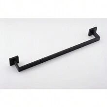 Bathroom Hardware Set ,Towel Bar Set Stainless Steel Wall Mounted Hidden Mounting Holes EASY TO INSTALL For Bathrooms, Outdoor Showers And Remodeling Bathroom Wardrobes, Kitchen Cabinets, Laundry Rooms, Living Rooms - 6件 霧面黑+不銹鋼 - 查看 3
