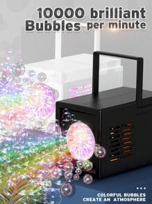 Juguete soplador de burbujas totalmente automático con múltiples agujeros, máquina de burbujas eléctrica rectangular portátil, regalo de juguete portátil para soplar burbujas al aire libre (no incluye baterías ni solución para burbujas)