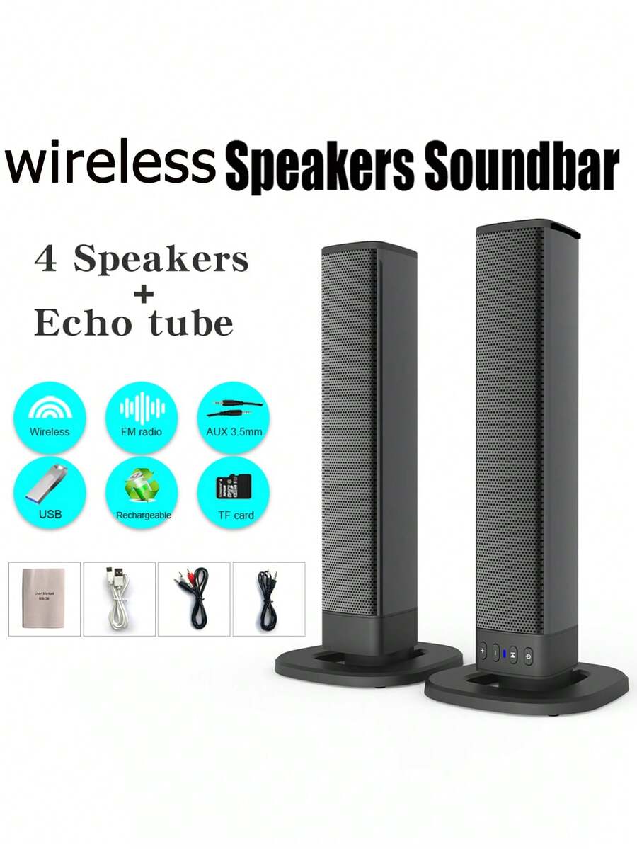 20W 3D TV Sound Bar Subwoofer Music Player Wired Wireless Home Surround