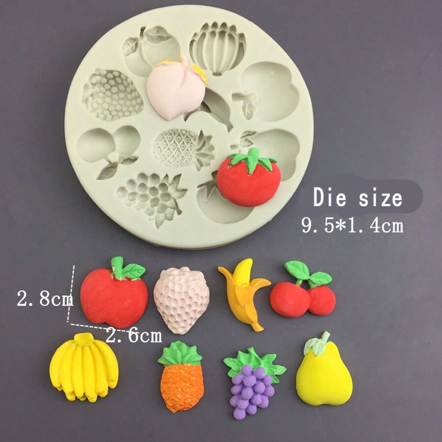 Sortierte Frucht Silikonformen, DIY Mini Tomaten, Erdbeeren, Äpfel ...