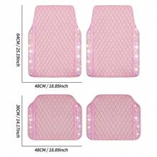 BlingBling Artificial Diamond Car Floor Mat Pink PVC Leather Girl's Love Gift First Small And Medium-Sized SUV Universal Waterproof, Anti Slip And Easy To Clean - Hồng - Xem 6
