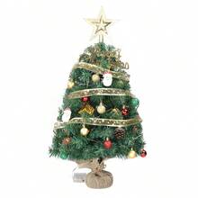 20 In Pre-Lit Artificial Mini Christmas Tree, Tabletop Small Xmas Pine Tree With Ornaments And 30 Warm Lights Battery Operated For Home Office Store Holiday Deco, Green - 綠色 - 查看 7