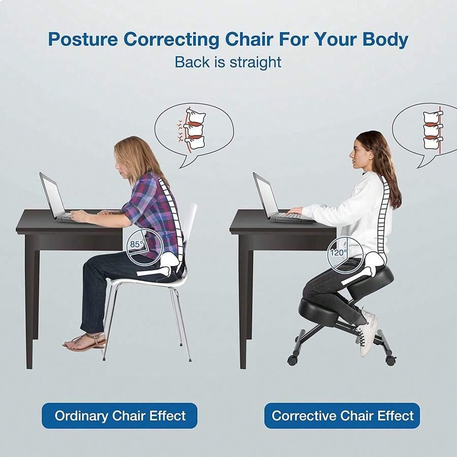 Comfortable Kneeling Chair With Thick Cushion For Posture Support And