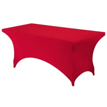 1pc Spandex Tablecloth, Stretchable Tablecloth, Suitable Rectangular Tablecloth, Universal Stretchable Patio Tablecloth For Weddings, Banquets, Parties And Events 6ft 8ft Home Decor Textiles - Multicolor - View 9