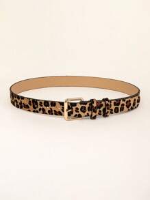 1pc Leopard Print Casual Vintage Sexy PU Belt For Women, Suitable For Jeans, Suit Jackets In Autumn/Winter