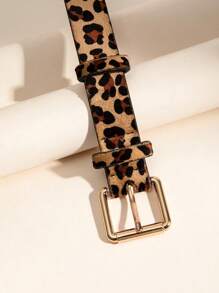 1pc Leopard Print Casual Vintage Sexy PU Belt For Women, Suitable For Jeans, Suit Jackets In Autumn/Winter