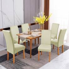 1 szt./4 szt./6 szt. 6 szt. pokrowców na krzesła do jadalni, bardzo elastyczny zdejmowany zmywalny pokrowiec na krzesło na przyjęcie domowe, hotel, wesele, jednolity kolor szczotkowany i bardzo elastyczny pokrowiec na krzesło, zestaw 6 pokrowców na krzesła do jadalni, elastyczny jednolity kolor pokrowców na krzesła Parsons Spandex zdejmowany zmywalny pokrowiec na krzesło kuchenne