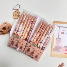 可爱水豚笔新奇动物笔卡通凝胶笔黑色墨水适用于学校用品办公室派对 - 多色 - 查看 7